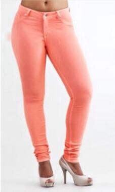 PZI Paris Skinny Jeans Coral Pink Stretch Denim Size 8